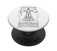 Pompier Pompier Vitruvien Leonardo Da Vinci Vintage PopSockets PopGrip Adhésif