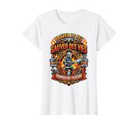 Pompier Sapeur-Pompier feu Vocation Incendie Original T-Shirt Graphique avec Valeur, Femme, Blanc, S