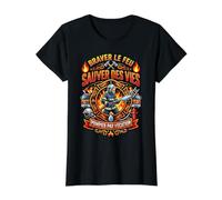 Pompier Sapeur-Pompier feu Vocation Incendie Original T-Shirt Graphique avec Valeur, Femme, Noir, XL