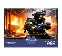 Pompier sauvant bébé 1000 Pièces Puzzle Compassion héroïque du feu Puzzle Premium Voitureton Solide - DIY Familial Amusant, Belle Déco, Cadeau D’Anniversaire Parfait pour Les Enfants 70x50cm/1000pcs