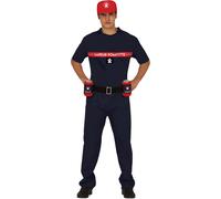 Pompier Tenue de fête Enterrement de vie de garçon Sapeur Pompette Accessoires Vêtements Cap, Taille : 52 - 54 (L) Couleur : Noir