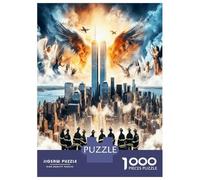 Pompiers et Tour 1000 Pièces Puzzle Premium Honneur héroïque commémoratif Puzzle Adultes Carton Épais - Ados 12-18 Ans, Entraînement Logique, Super Cadeau pour Les Fans De Puzzles 38x26cm/1000pcs