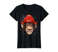 Pompiers Singe Pompiers Amoureux des Animaux Sauvages T-Shirt Graphique avec Valeur