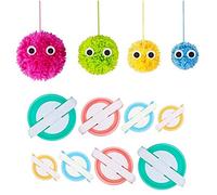 Pompom Makers, 2 Set 4 Taille Pompom Fabricants Tisserandes de Boules Peluches Travaux d'aiguilles Outils de Laine à Tricoter DIY Kit