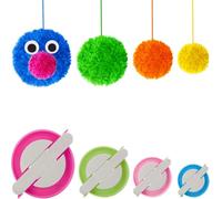 Pompom Makers,4 Taille Pompom Fabricants Tisserandes de Boules Peluches Travaux d'aiguilles Outils de Laine à Tricoter DIY Kit (4)