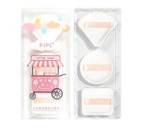Pompon à poudre en coton pour le visage - Pour maquillage sec ou humide - Pour fixer le correcteur/la poudre lâche - Pompon à poudre pour le visage - Maquillage triangulaire