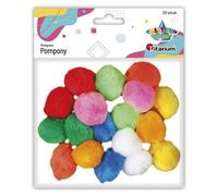 Pompon acrylique 30mm mélange de couleurs 20pcs