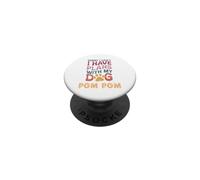 Pompon avec nom de Chien Personnalisable PopSockets PopGrip Adhésif