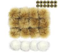 Pompon Bonnet Gros Détachable avec Bouton-Pression, Boules De Fourrure Duveteuse pour Écharpe-Chapeau, Sac À Main Et Chaussures