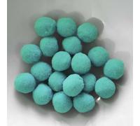 PomPon / boules de coton - 10 mm / set de 50 - turquoise clair