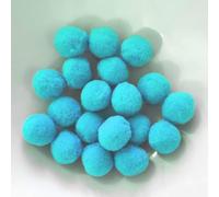 PomPon / Boules en coton - 10 mm / Set de 50 - Bleu clair / Bleu ciel