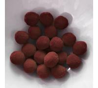 PomPon / Boules en coton - 12 mm / Set de 40 - Rouge foncé / Bordeaux