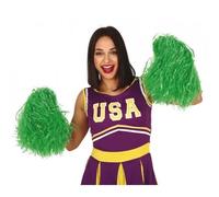 Pompon de cheerleader vert pour filles - FIESTAS GUIRCA - 2 pièces en plastique - À partir de 3 ans