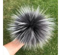 Pompon en Fourrure de Renard Naturelle, 2 pièces, pour Chapeau, Bonnets, Pompon en Fourrure pour Casquettes, Sacs, Accessoires d'écharpe