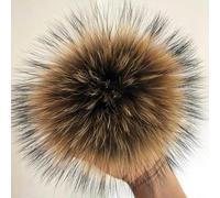 SUKORI Pompon en Fourrure de Renard Naturelle, 2 pièces, pour Chapeau, Bonnets, Pompon en Fourrure pour Casquettes, Sacs, Accessoires d'écharpe