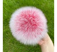 Pompon en Fourrure de Renard Naturelle, 2 pièces, pour Chapeau, Bonnets, Pompon en Fourrure pour Casquettes, Sacs, Accessoires d'écharpe