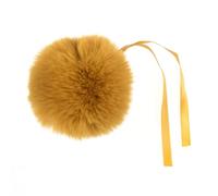 Pompon Fausse Fourrure Taille 11cm - 15 Couleurs au Choix (Jaune Moutarde)