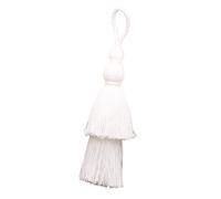 Pompon Gland Lot de 5 Pompons en Coton à Double Couche 12 cm, Corde Suspendre for Couture, Rideau, vêtement, décoration la Maison, Bijoux, Artisanat, Accessoires Bricolage(02 White)