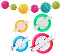 Pompon Maker, 4 tailles Pom pom Makers pour Fluff Ball Weaver Needle Craft DIY laine à tricoter Craft Tool Set Decoration (4)