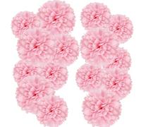 Pompon Papier de Soie Rose Clair Pompom Fleur Decoration Boule Mariage Suspendu pour Noël Wedding Party Anniversaire Baby Shower Fille Baptême Octobre Rose- 15pcs (5pcs 15/20/25cm)