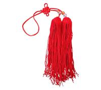 Pompon pour épée, Pompon d'épée en Soie Faite Main avec nœud Chinois et Perles, for épée d'arts Martiaux Tai Chi (Rouge)
