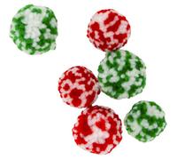 Pompon rond en laine bicolore 20 pièces