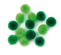 Pompons Ø 15 Mm Vert (Assortiment) 60 Pièces