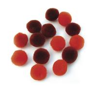 Pompons 15mm 60 pces, rouge assorti
