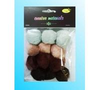 Pompons acryliques bruns 40mm 12pcs