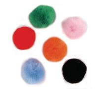 Pompons, Assorties, 10 Mm, 65 Pces