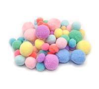 Pompons Assortis Pastel De 1 À 2 Cm 60 Pièces