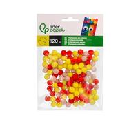 Pompons colorés Liderpapel 1 cm nuances chaudes sachet de 120 pièces.