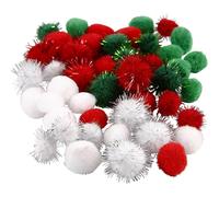 Pompons D: 15+20 Mm 48 Sort. Gr?n Wei? Rot NEUF