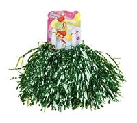 Pompons de Cheerleading en Feuille métallique, Pom Poms Cheerleading for Adultes Pack De 10 Paires Multicolore(Green)