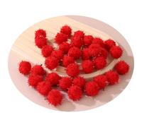Pompons de Noël, 900 pièces Pompons pailletés 10 mm, Décorations de Noël, Boule fil, Paillettes colorées, à coudre, Boules paillettes(Red)