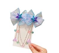 Pompons de perles, barrette à cheveux, perles, bijou de tête, pendentif en coquillage, boucles d'oreilles pendantes pour petits danseurs, événements, design en tissu doux, boucles d'oreilles