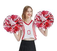 Pompons de pom-pom girl 2 pièces de pompons brillants pour filles - accessoires de costumes légers et spirituels et amusants pour la d pom-pom girl pour les fêtes, les danses et les sports pour les
