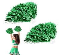 Pompons de Pom-Pom Girl, 2 Pièces Pompom Girl Cheerleading Pompons, Pompons de Pom-Pom Girl avec poignée, Cheer Leader Poms, Métallique Brillante Pom, pour Sport,Compétition,événements sportifs