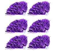 Pompons de Pom-Pom Girl 6 Pièces, Fleurs de Poignet pour équipe de Jeunes, Fête Sportive, Spectacle de Danse (Purple)
