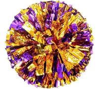 Pompons de Pom-Pom Girl, Boule de Velours for Pom-Pom Girl, 2 pièces, Pompons, Style poignée, Sport d'équipe, Jeu for Filles, Grand Match, acclamations(Purple Gold)