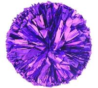 Pompons de Pom-Pom Girl, Lot de 2 Boules Velours for Pom-Pom Girl, 32 cm, avec poignée à Double Trou, for décoration fête, Concert, Danse et Sport(Purple)