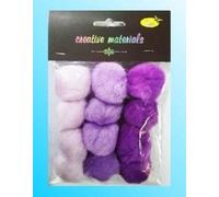 Pompons en acrylique violet 40mm 12pcs