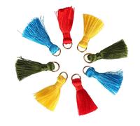 Pompons Mini Avec Anneau Doré 3cm Vif 8 Pièces