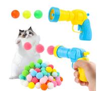 Pompons pour Chat, MXTIMWAN 103 Pièces Jouet Balle Chat avec Lanceur de Balles pour Jouet Chats Interactif Interieur pour Chatons, Balles de Jouet pour Chaton en Peluche
