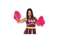 Pompons Rose - FIESTAS GUIRCA - Lot de 2 - Accessoires Déguisement Athlètes