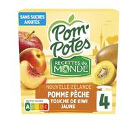 POM'POTES - Compote fraîche et fruitée Recette Nouvelle-Zélande, Texture onctueuse (4x90g) - Le Lot De 4