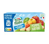 POM'POTES - Compote Pomme Nature Sans Sucres Ajoutés, Gourde 90g x20 - Lot De 3