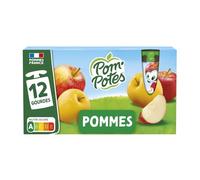 POM'POTES - Compote Pomme Pure et Naturelle, Texture Onctueuse pour Petits Gourmands (12x90g) - Le Lot De 3