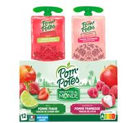 POM'POTES® Compote Recettes du monde Douceurs d’Asie 12 x 90g | Sans Sucres Ajoutés - Pommes Françaises - Source De Fibres - Nutri-Score A - 3 Ans Et Plus