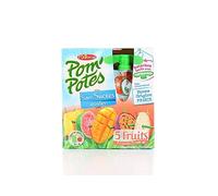 POM'POTES - Compote Sans Sucres Ajoutés, 5 Fruits Tropical, 360g - Lot De 4